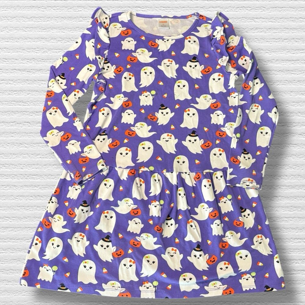 Gymboree Ghost Peplum Dress - Trick Or Treat - Purple - Play Condition - Size 10